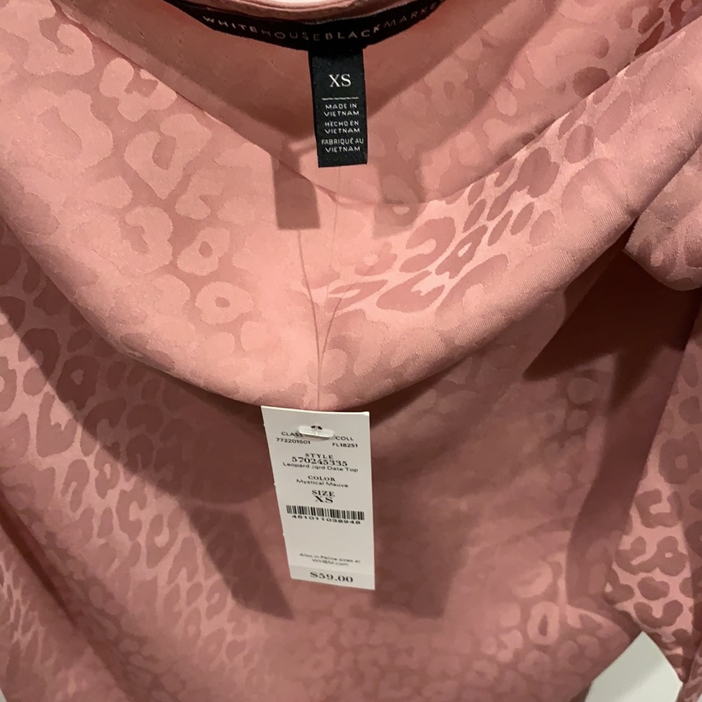 WHBM Mauve pink leopard tank top, NWT, sz XS - Picture 4 of 4